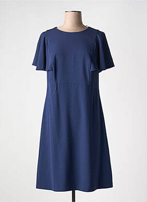 Robe mi-longue manches courtes manches courtes bleu BASLER femme