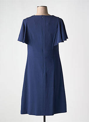 Robe mi-longue manches courtes manches courtes bleu BASLER femme