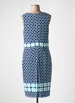 Robe mi-longue imprimé fantaisie sans manche bleu JOSEPH RIBKOFF femme