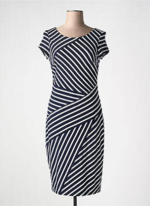 Robe mi-longue manches courtes manches courtes bleu JOSEPH RIBKOFF femme