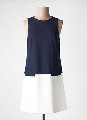 Robe mi-longue coupe évasée sans manche bleu JOSEPH RIBKOFF femme