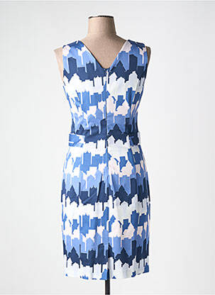 Robe mi-longue imprimé fantaisie sans manche bleu CAROLINE BISS femme