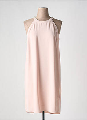 Robe mi-longue tissage crêpe sans manche rose ZAPA femme
