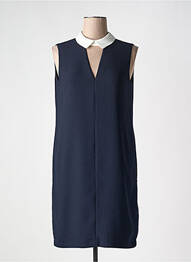 Robe mi-longue tissage crêpe sans manche bleu ZAPA femme