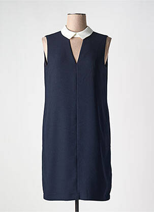 Robe mi-longue tissage crêpe sans manche bleu ZAPA femme