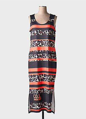 Robe mi-longue imprimé fantaisie sans manche noir SPORTALM femme