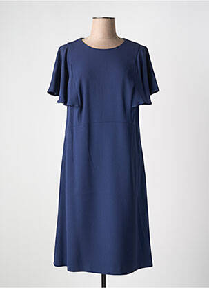 Robe mi-longue manches courtes manches courtes bleu BASLER femme