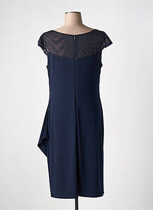 Robe mi-longue fermeture zippée au dos manches courtes bleu JOSEPH RIBKOFF femme
