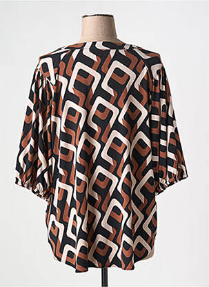 Blouse tissage popeline manches courtes marron JOSEPH RIBKOFF femme