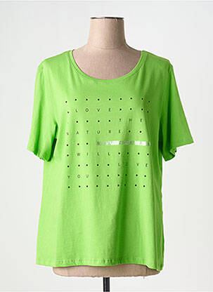 T-shirt coupe droite manches courtes vert ELENA MIRO femme