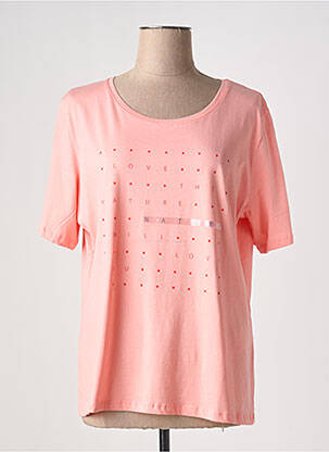 T-shirt sérigraphie floquée manches courtes rose ELENA MIRO femme
