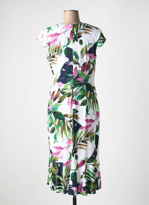 Robe mi-longue fermeture zippée au dos manches courtes vert JOSEPH RIBKOFF femme