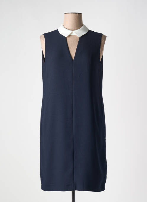Robe mi-longue tissage crêpe sans manche bleu ZAPA femme
