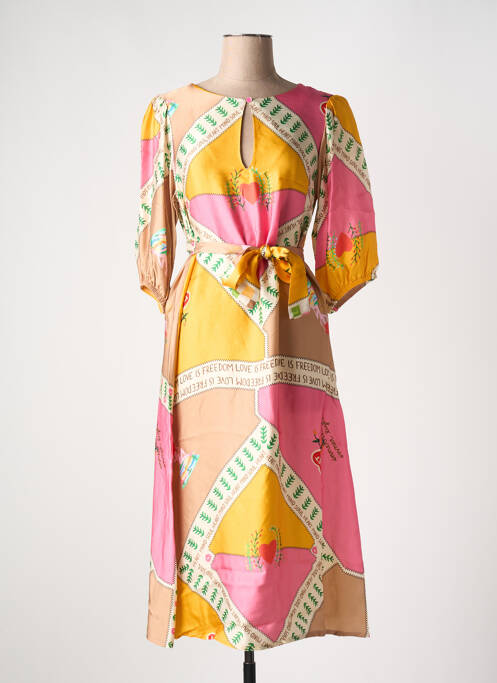 Robe mi-longue rose MÊME ROAD pour femme