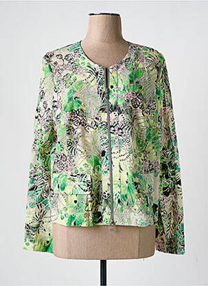 Veste casual col rond vert BASLER femme
