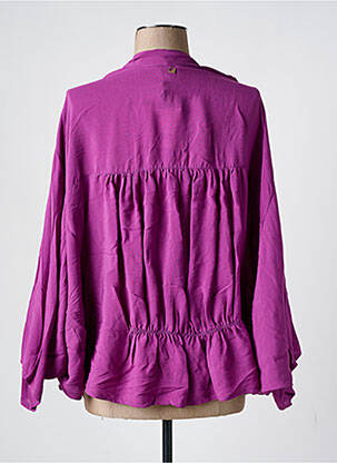Chemisier col mao manches longues violet MÊME ROAD femme