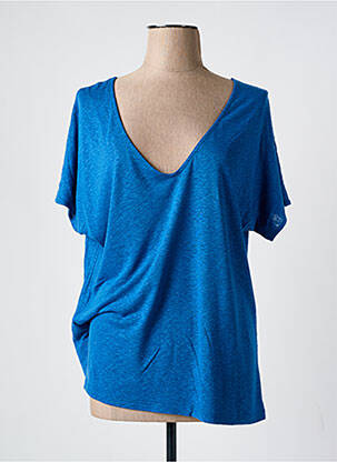 Top coupe fluide manches courtes bleu NICE THINGS femme