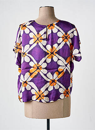 Top imprimé fantaisie sans manche violet CAROLINE BISS femme