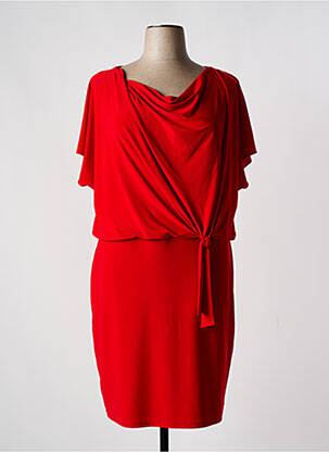 Robe mi-longue manches courtes manches courtes rouge JOSEPH RIBKOFF femme