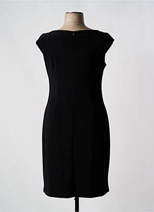 Robe mi-longue imprimé fantaisie manches courtes noir JOSEPH RIBKOFF femme