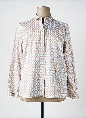 Chemisier imprimé fantaisie manches longues beige 1863 BY ETERNA femme