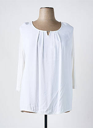 Top coupe fluide manches 3/4 blanc BASLER femme