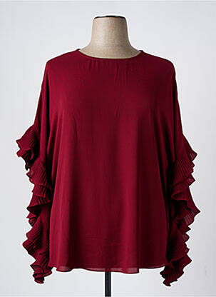 Top coupe fluide manches longues rouge JOSEPH RIBKOFF femme