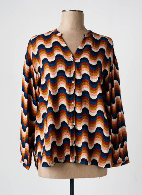 Chemisier imprimé fantaisie manches longues bleu NICE THINGS femme