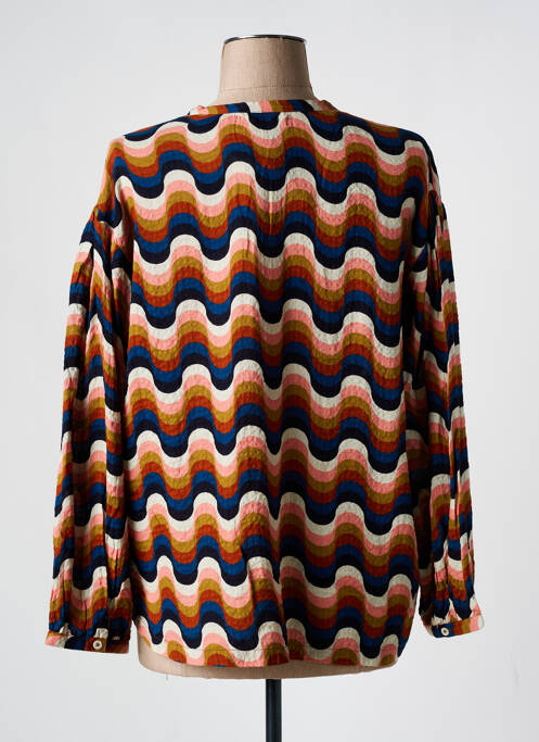 Chemisier imprimé fantaisie manches longues bleu NICE THINGS femme
