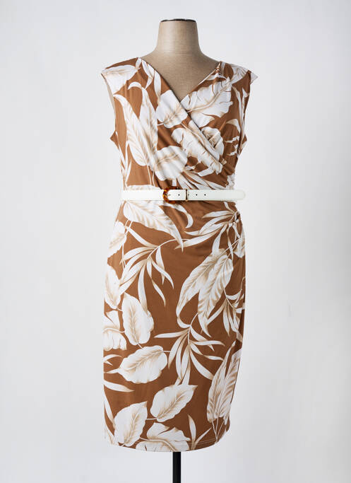 Robe mi-longue marron JOSEPH RIBKOFF pour femme