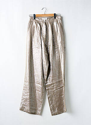 Pantalon large fermeture zippée sous rabat boutonné taille normale or BRAND UNIQUE femme