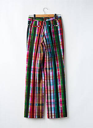 Pantalon large tissage popeline taille normale vert DIXIE femme