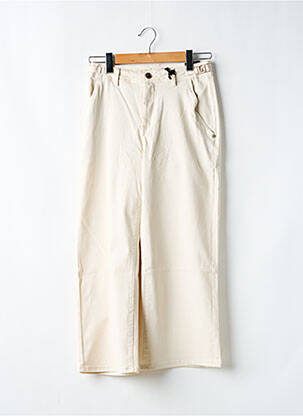 Pantalon large tissage popeline taille normale beige GAUDI femme