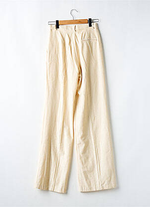 Pantalon large fermeture zippée sous rabat avec crochet taille normale beige DIXIE femme