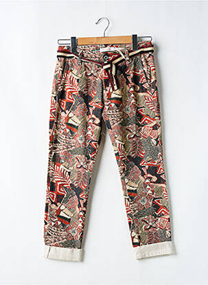 Pantalon 7/8 stretch taille normale rouge PLEASE femme