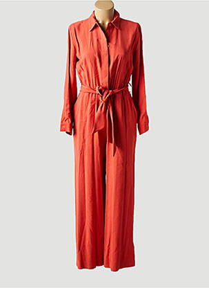 Combi-pantalon fermeture boutonnée sur le devant manches longues orange DIXIE femme