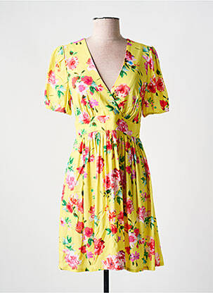 Robe courte manches courtes manches courtes jaune GAUDI femme