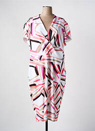 Robe mi-longue tissage crêpe manches courtes blanc JOSEPH RIBKOFF femme
