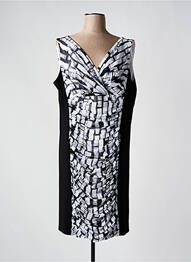 Robe mi-longue imprimé fantaisie sans manche noir JOSEPH RIBKOFF femme