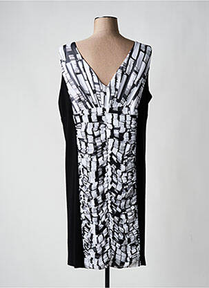 Robe mi-longue imprimé fantaisie sans manche noir JOSEPH RIBKOFF femme