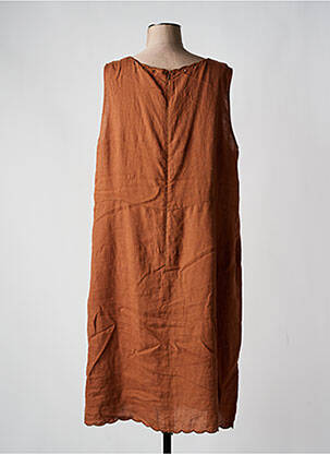 Robe mi-longue sans manche sans manche marron DEVERNOIS femme