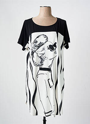 Tunique manches courtes tissage crêpe noir JOSEPH RIBKOFF femme