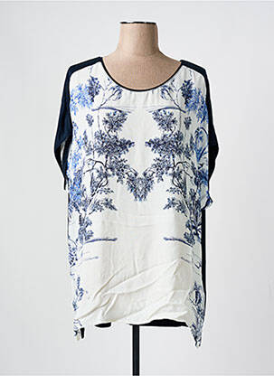 Tunique manches courtes tissage crêpe bleu ELENA MIRO femme