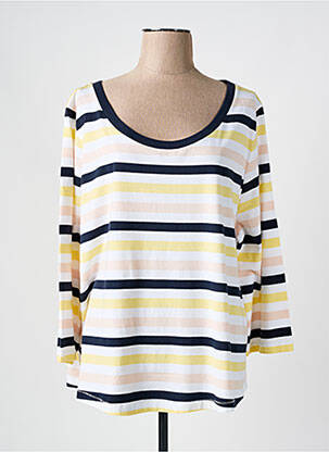T-shirt coupe droite manches 3/4 jaune DEVERNOIS femme