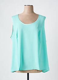 Top coupe fluide sans manche bleu CHRISTIAN MICHEL femme
