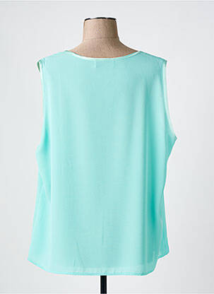 Top tissage crêpe sans manche bleu CHRISTIAN MICHEL femme