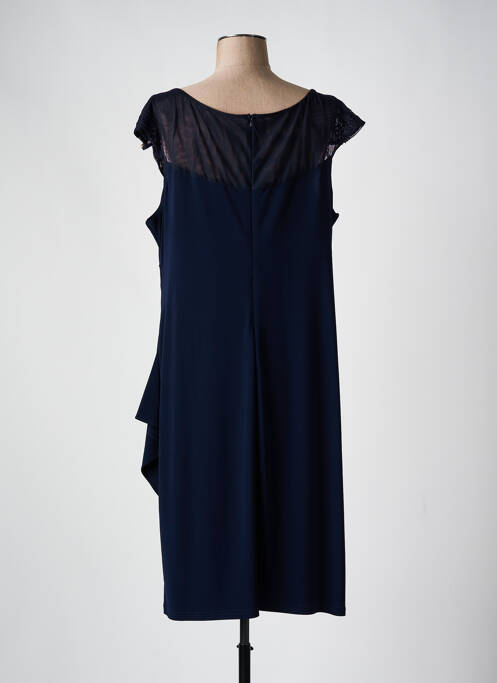 Robe mi-longue tissage crêpe sans manche bleu JOSEPH RIBKOFF femme