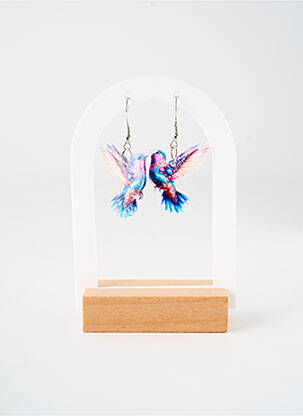 Boucles d’oreilles imprimé bleu TATA GISELE femme