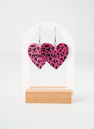 Boucles d’oreilles imprimé rose TATA GISELE femme