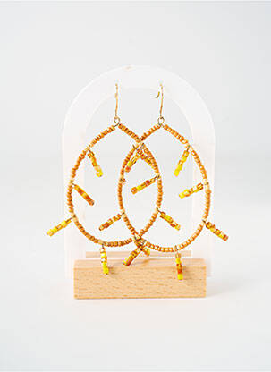 Boucles d’oreilles matériaux métal orange TATA GISELE femme